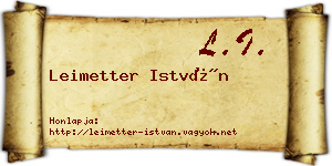 Leimetter István névjegykártya